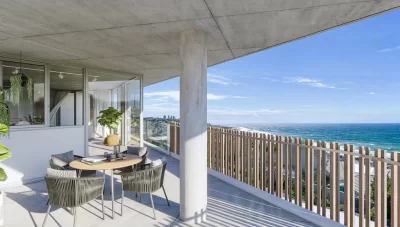 Burleigh apartment balcony with North Coast ocean view